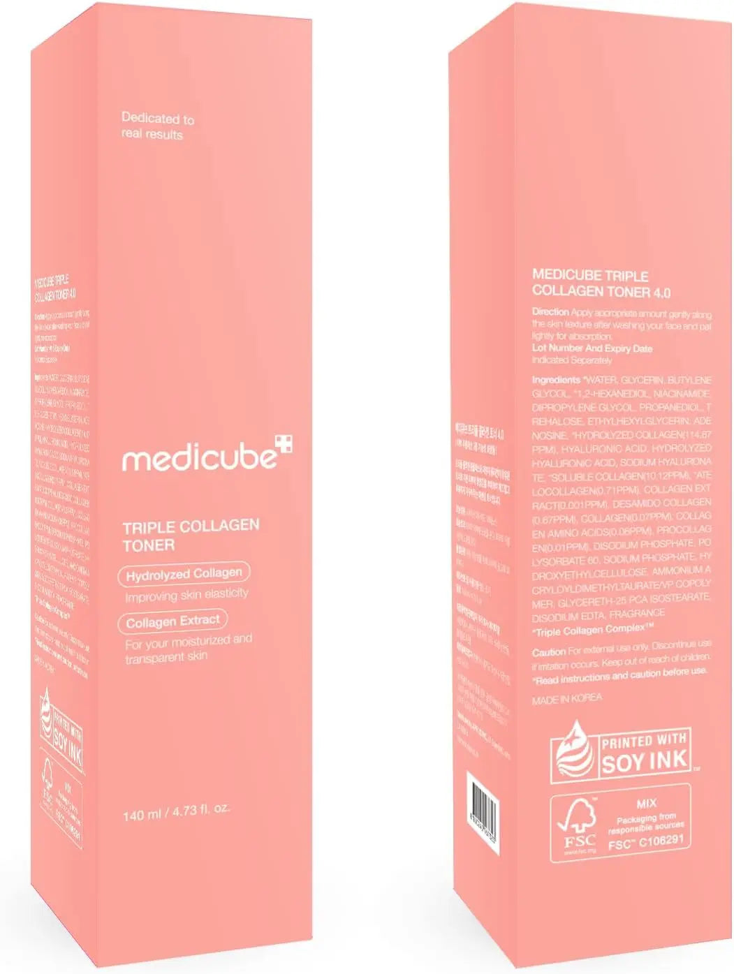 Medicube Triple Collagen Toner - Hydrolyzed, Atelo,& Soluble Collagen for Deep Hydration & Plump Skin Fast-Absorbing Formula for