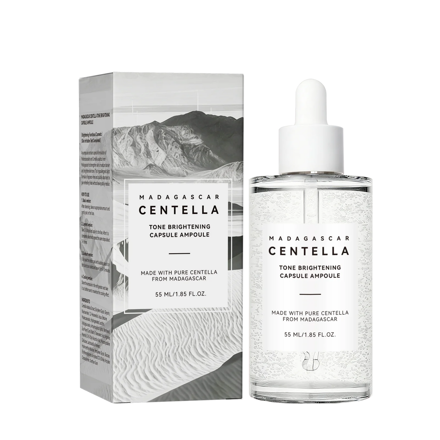 Skin Tone Perfector Brightening Ampoule 55ml - Centella & Niacinamide Serum Hydrates, Soothes & Enhances Radiance.