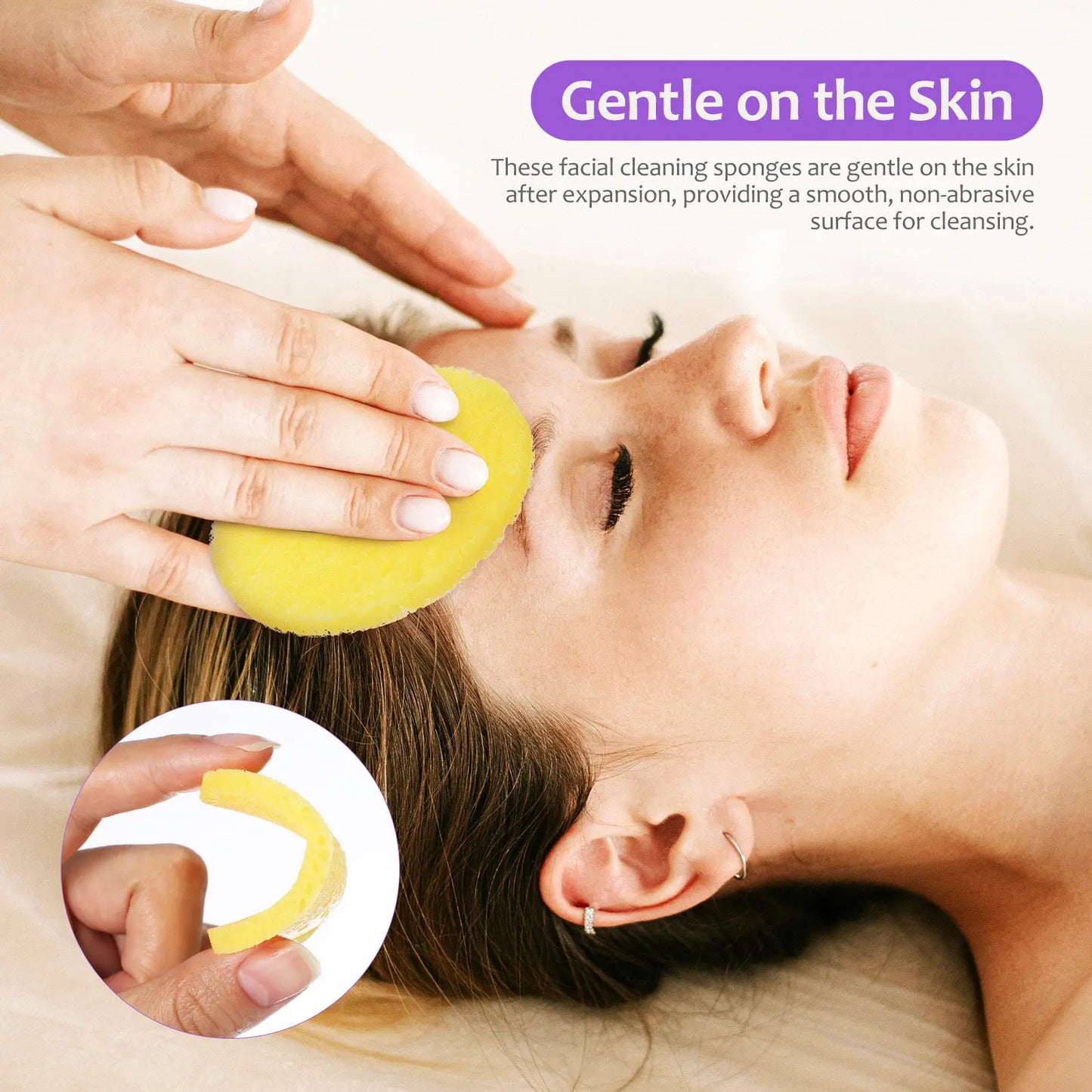 50Pcs Compressed Face Sponges Facial Cleansing
