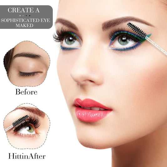 100 pcs Disposable Eyelash Mascara Brushes, Wands Applicator Eyebrow Brush Makeup Kit, Eyebrow Castor Oil Brush Makeup Tool