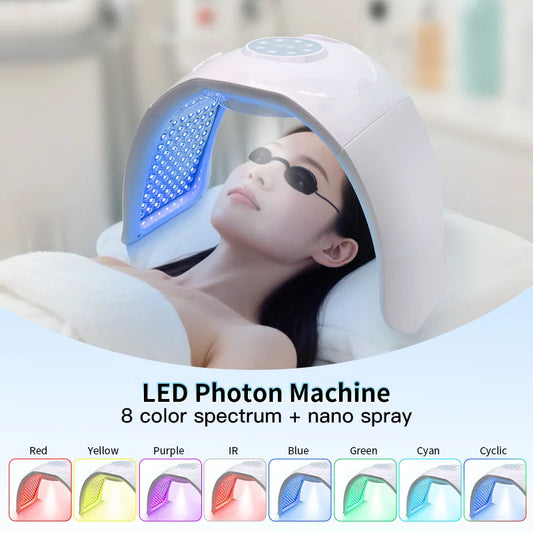 8 Colors LED Face Mask PDT Equipment SPA Facial Spray Device Skin Rejuvenation Light Facial Body