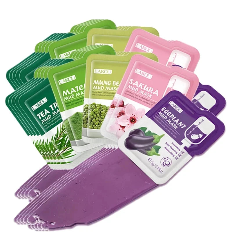 50pcs Japan Sakura Clay Mask for Face Deeply Cleansing Moisturizing Oil-Control Remove Blackhead Pink Mud Mask Facial Skincare