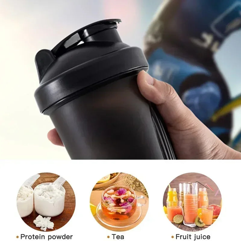 400ml Portable Plastic Drink Cup Shaker Bottles Sport Water Cups Whey Protein Powder Mixer Bottle Fitness Gym Shaker Outdoor
