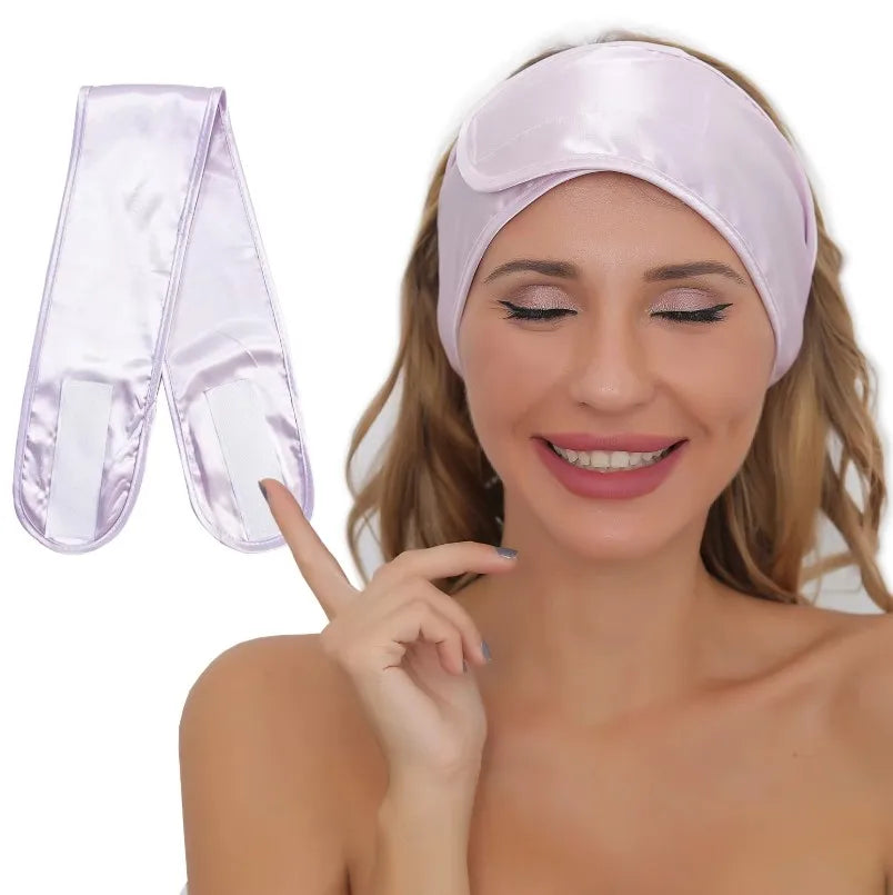 Women Silky satin Adjustable SPA Facial Headband