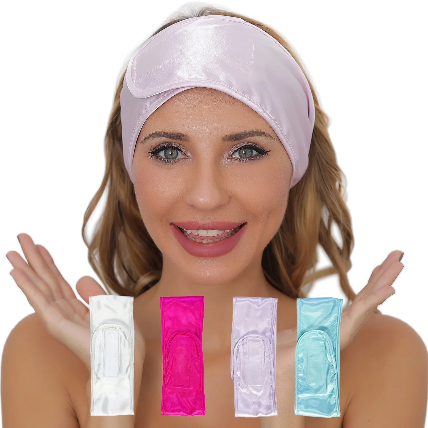 Women Silky satin Adjustable SPA Facial Headband