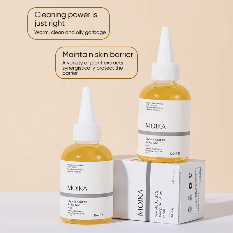 120ml Hydrating 7% Glycolic Acid Face Toner AHA Pore Minimizing Serum Facial Exfoliating Moisturizing Face Lotion