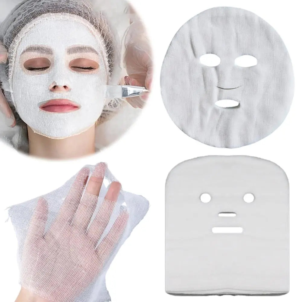 50pcs Facial Gauze Masks Disposable Facial Mask Sheets Ultra-thin DIY Skin Care SPS Facial Mask For Beauty Salons Beauty Tools