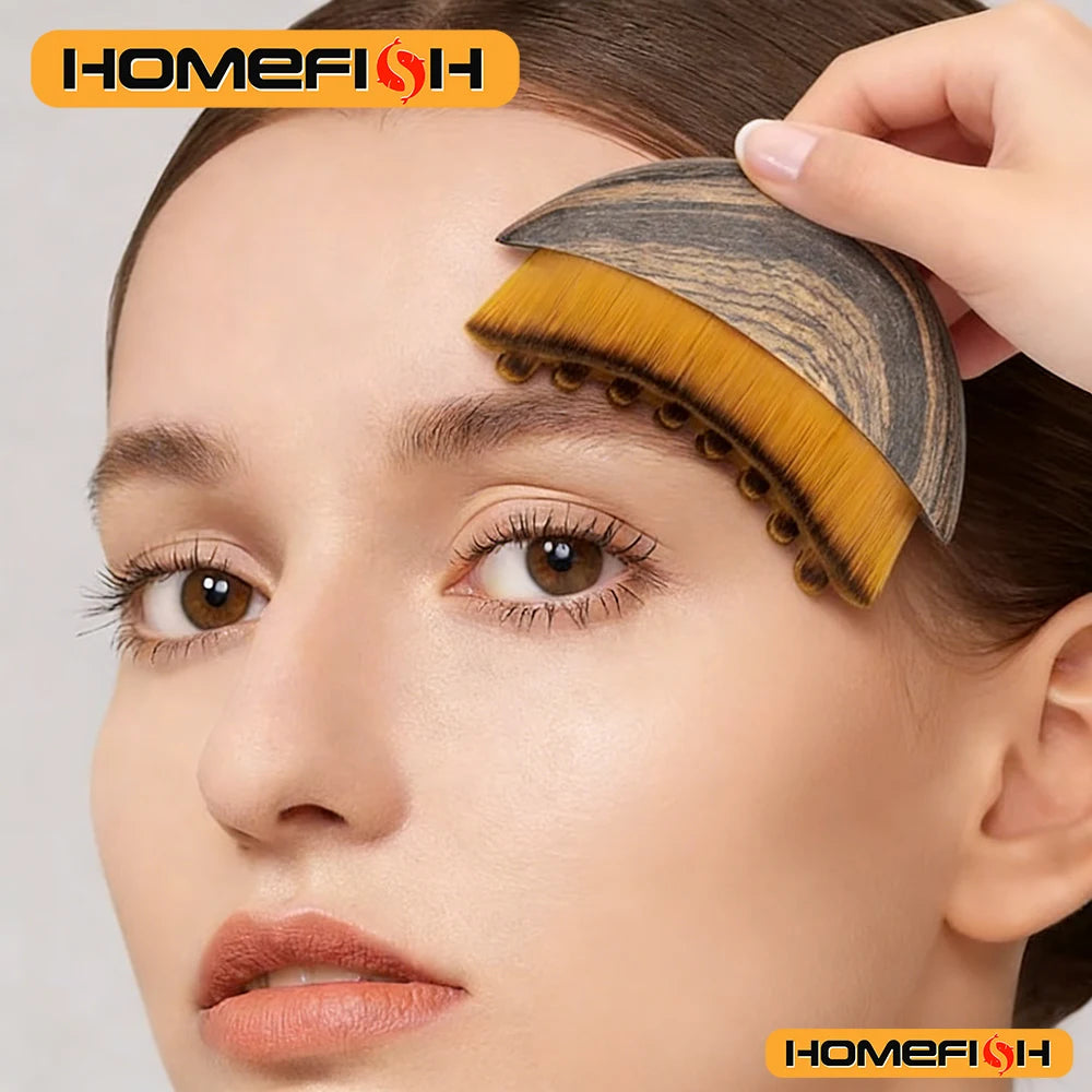 Ergonomic Mermaid-Line Face Sculpting Brush, Lymphatic Contour Tool for Precise Jawline & Chin Definition