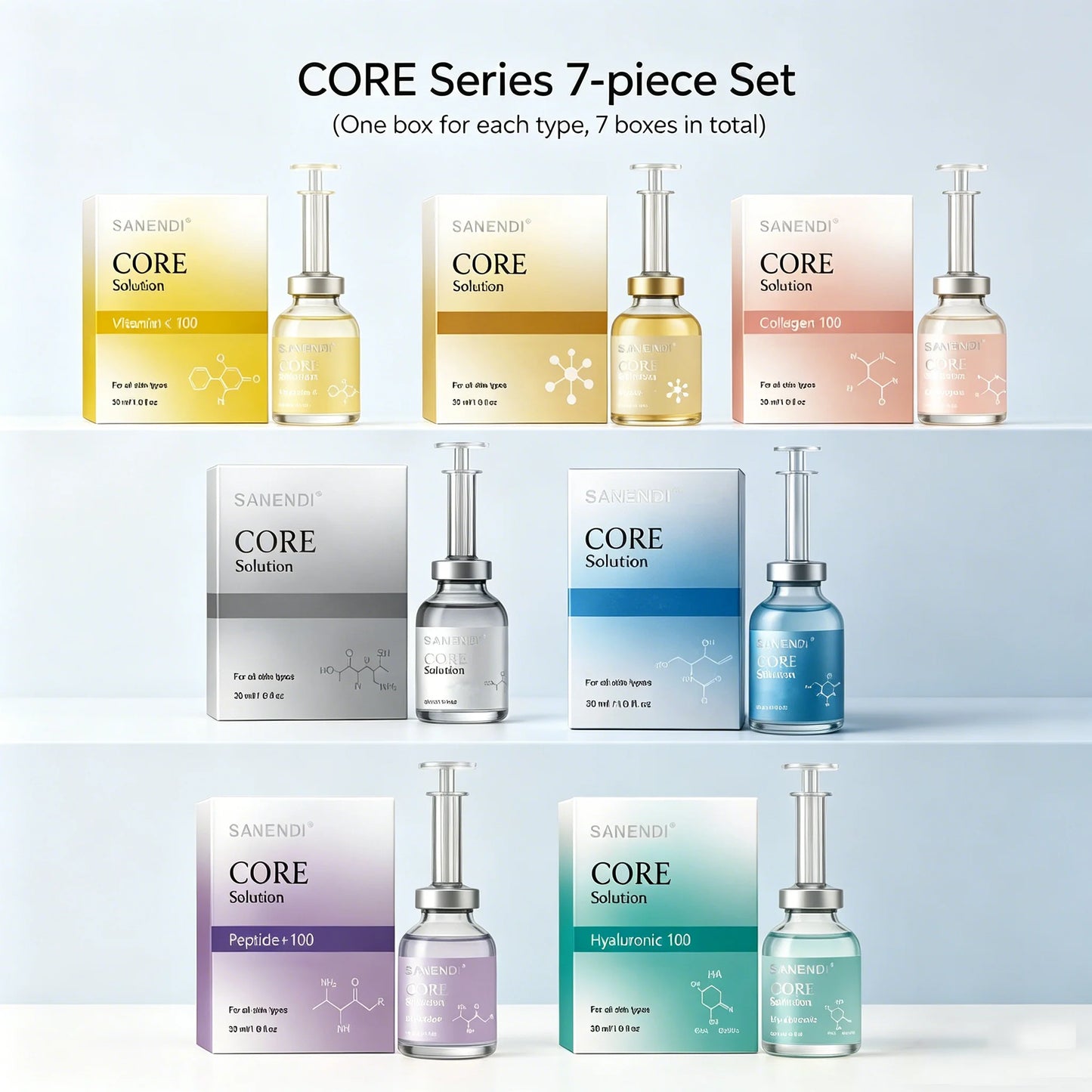 Salmon DNA GSH Korean Skin Care Set Copper Peptide Serum Hyaluronic Acid Collagen Essence Smoothing Hydrating Daily Facial Care