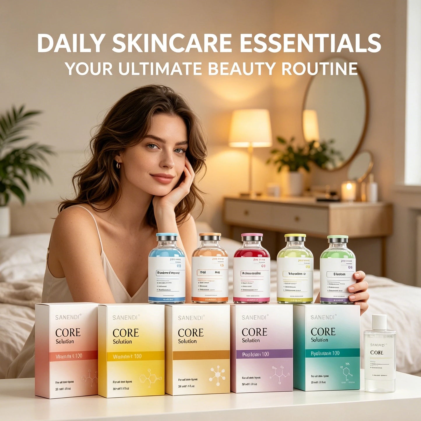 Salmon DNA GSH Korean Skin Care Set Copper Peptide Serum Hyaluronic Acid Collagen Essence Smoothing Hydrating Daily Facial Care