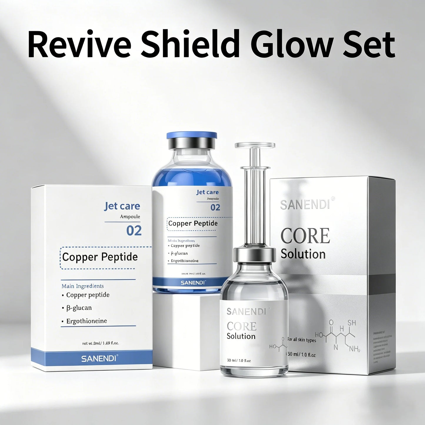 Salmon DNA GSH Korean Skin Care Set Copper Peptide Serum Hyaluronic Acid Collagen Essence Smoothing Hydrating Daily Facial Care