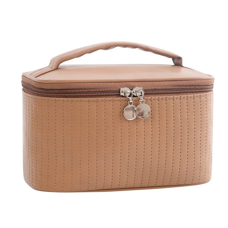 High Grade Large Capacity Makeup Bag PU Material Zipper Closure Multi Color Design Lightweight Daily Skincare Storage Bag