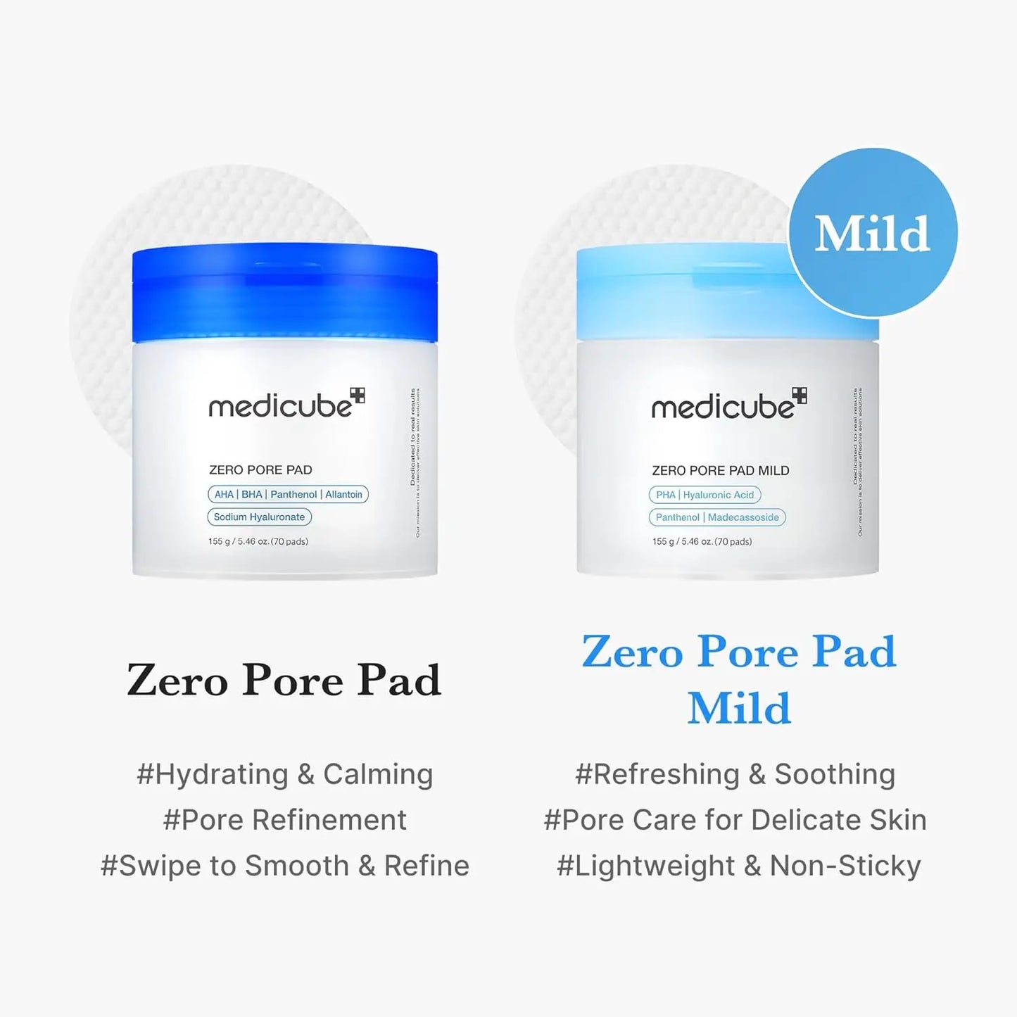medicube Toner Pads Zero Pore Pad 2.0 Facial Pad for Exfoliation and Pore Care with AHA Lactic Acid  Acid Korean Skin Care