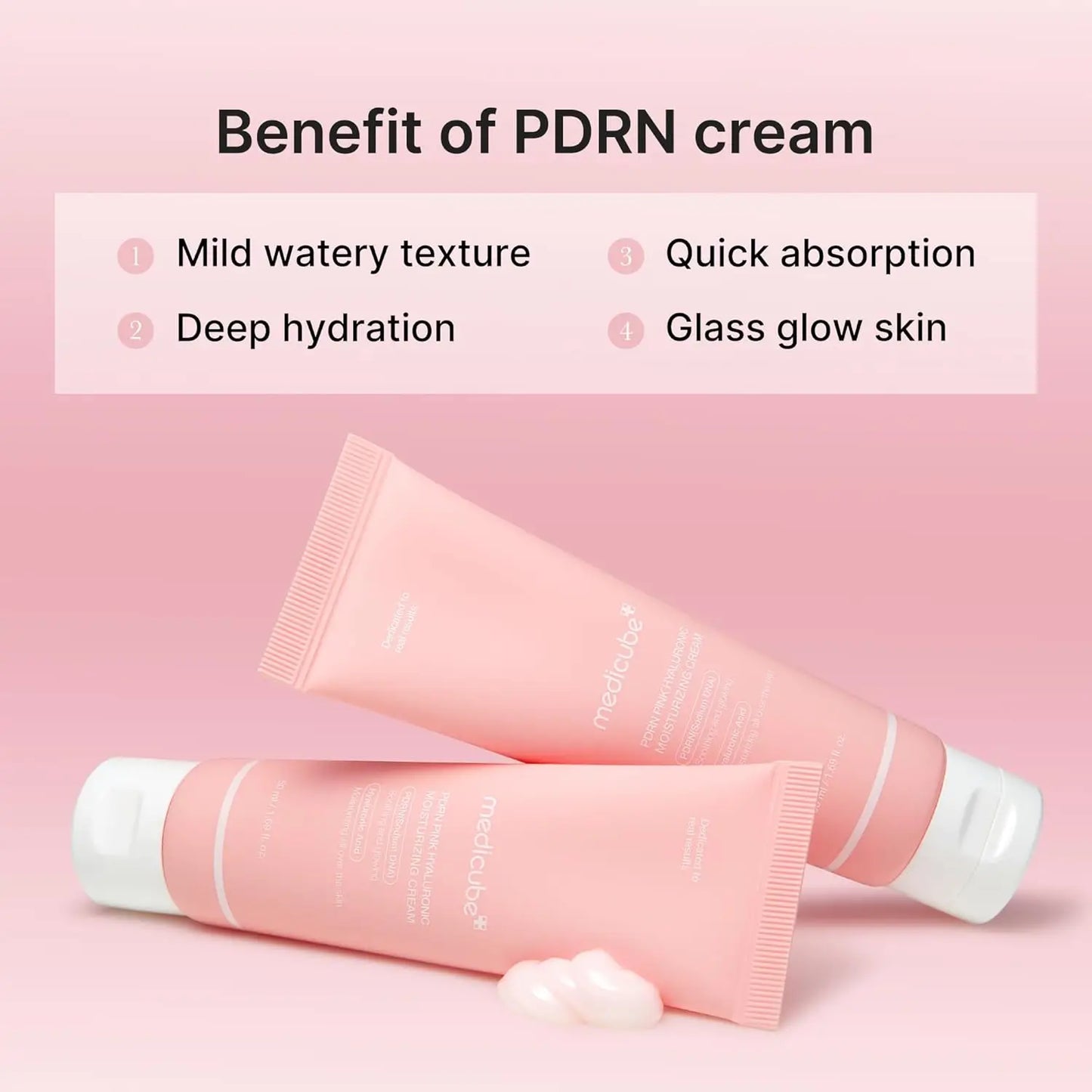 medicube PD RN Pink Moisturizing Cream Blemish Recovery Relief Hydrating Care Restores Skin Care for Even Skin Tone & Pore Care