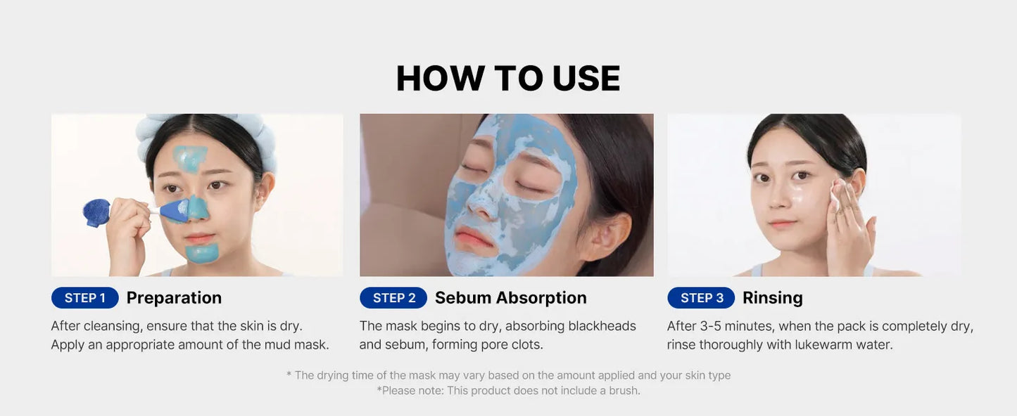 Medicube Home Care Duo for Flawless Skin: Zero Pore Blackhead Mud Facial Mask and Zero Foam Cleanser  Free Brush