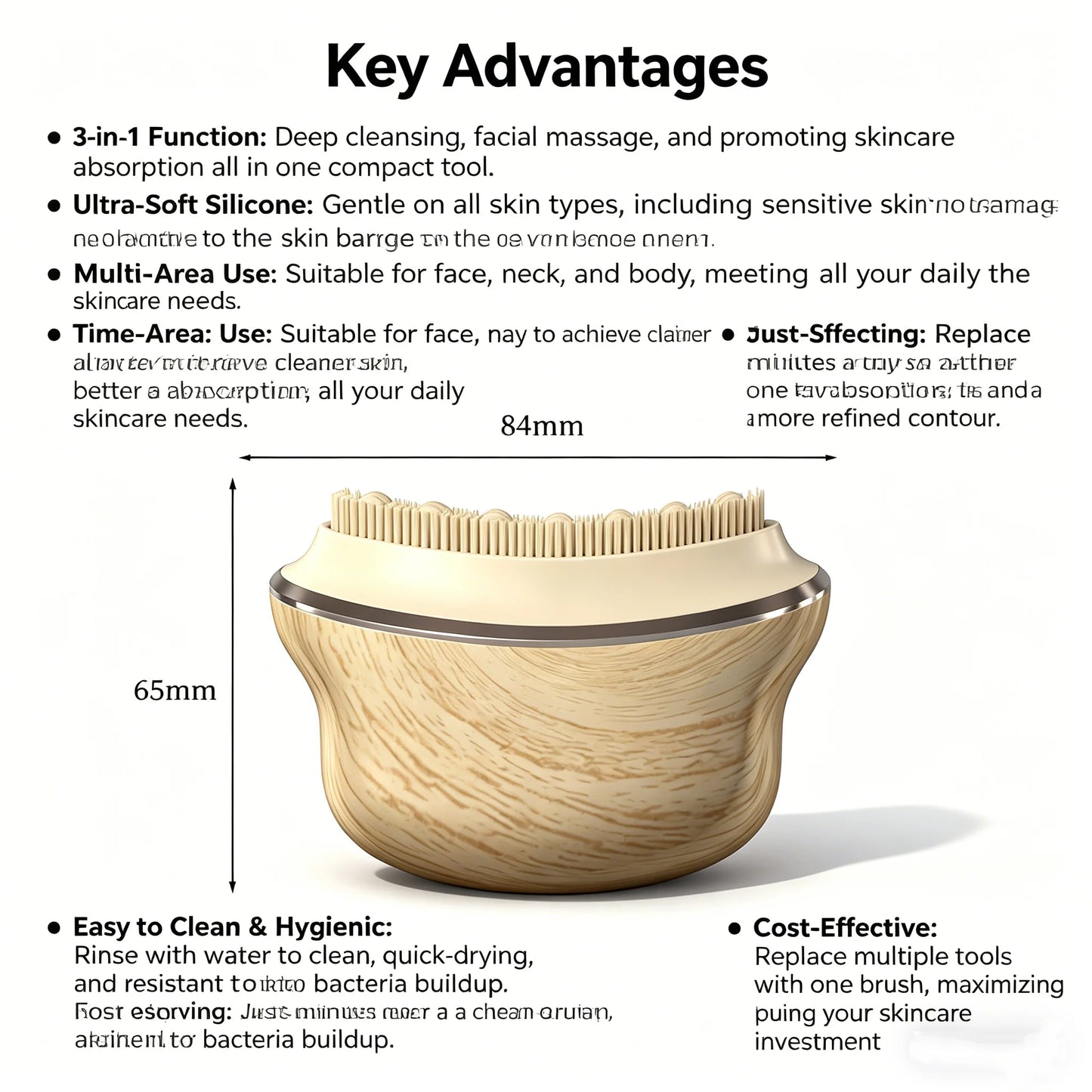 Silicone Deep Cleaning for Face Neck Body Gentle Exfoliating Promote Skincare Absorption Anti Swelling Lymphatic Massage Brush