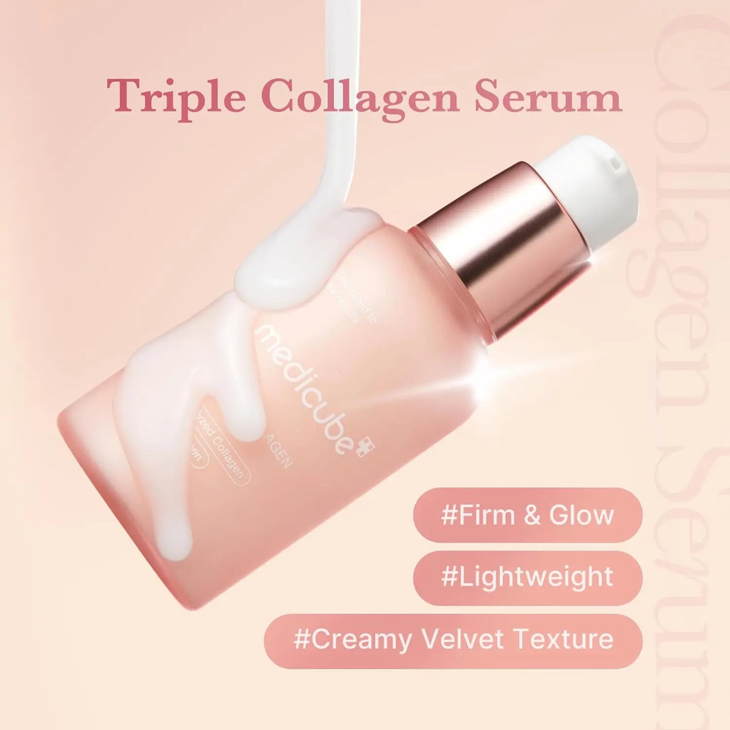 Medicube Triple Collagen Serum 1.85 Fl.oz - Nourish Dull Skin with Triple Collagen Complex Korean Skincare