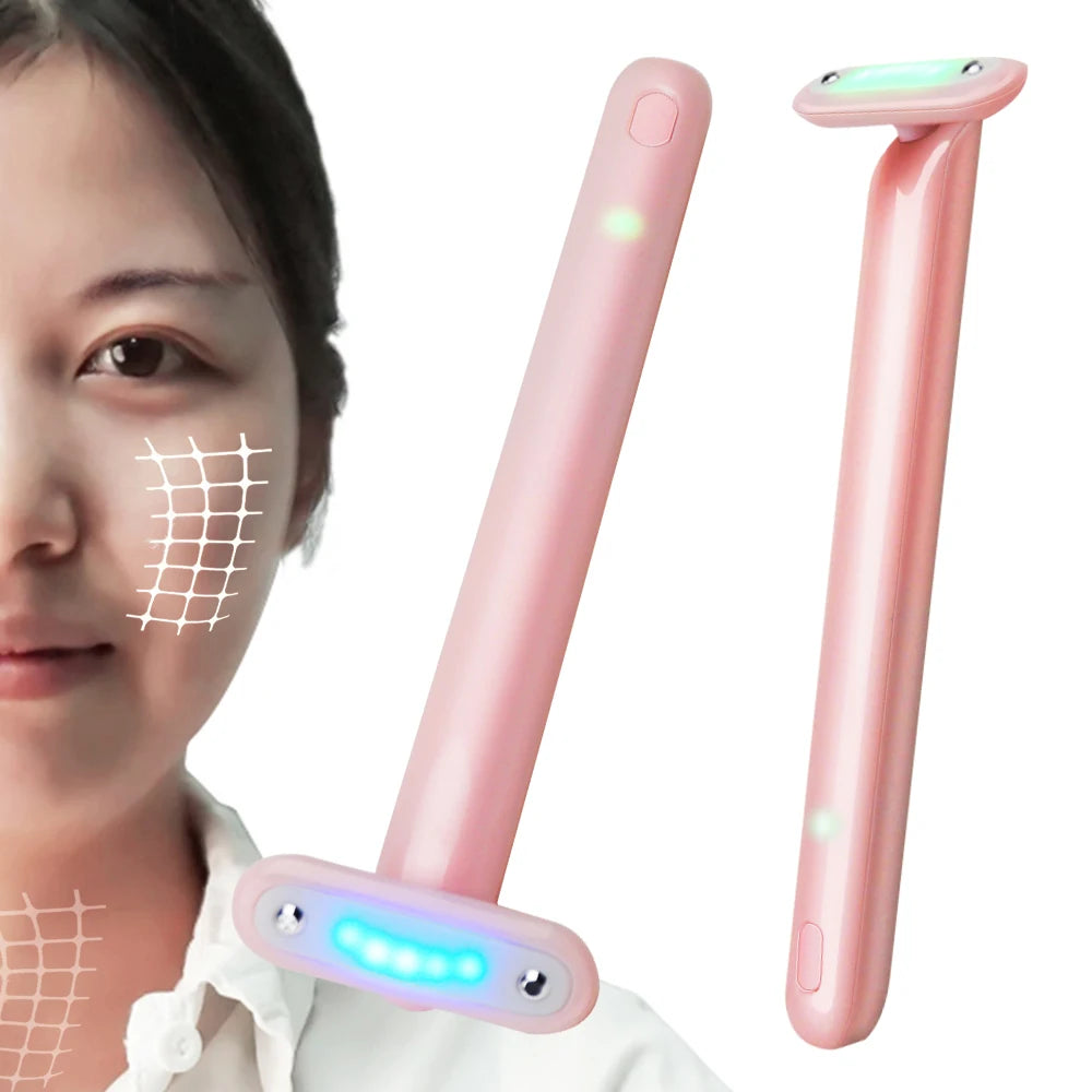 Ems Handheld Face Eye Massager Wand Skin Tightening Anti-Wrinkle Device with Red Light Therapy for Skincare