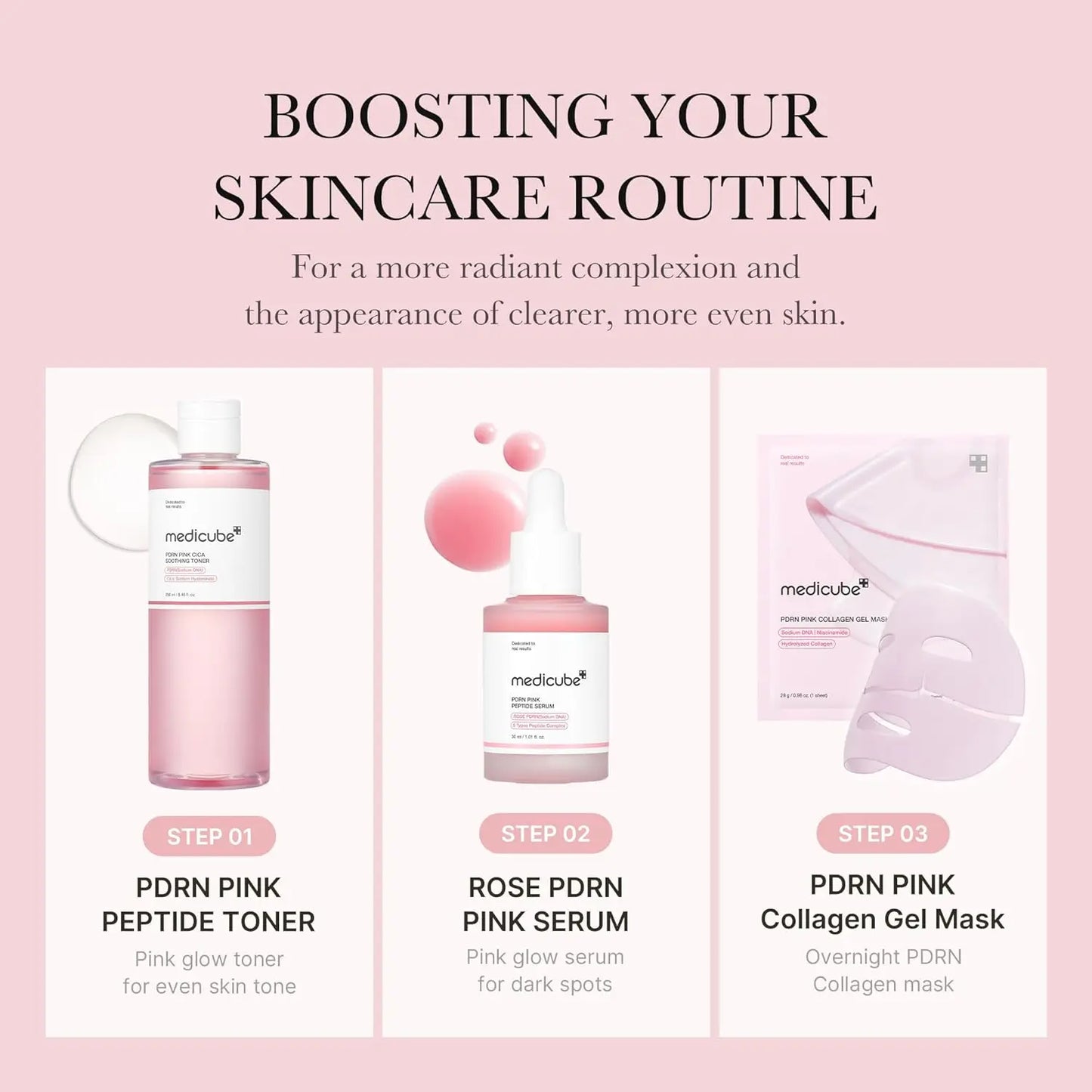 medicube PDRN Toner Salmon DNA PDRN CICA Soothing Toner Lightweight Watery for Skin Boosting Soothing Calming Uneven Skin Tone