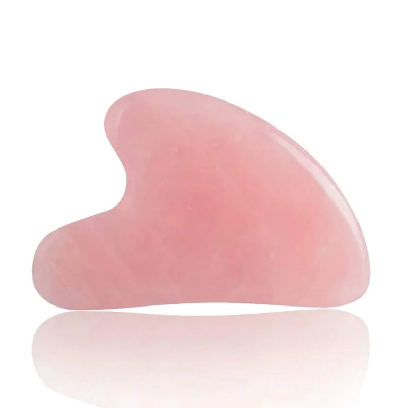 Traditional Chinese Gua Sha Natural Rose Quartz Gua Sha Stone - Heart-Shaped Facial Lifting Massage Tool for Skincare