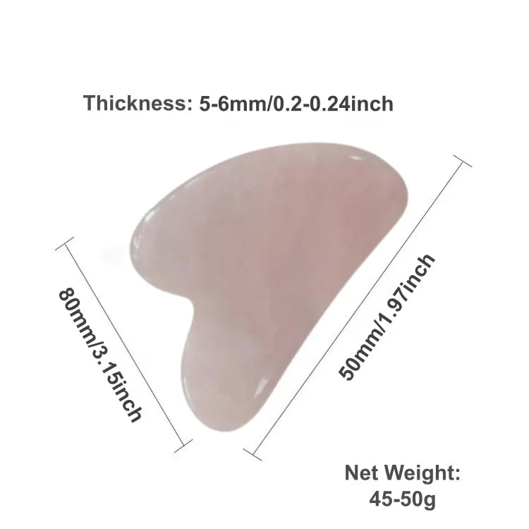 Traditional Chinese Gua Sha Natural Rose Quartz Gua Sha Stone - Heart-Shaped Facial Lifting Massage Tool for Skincare