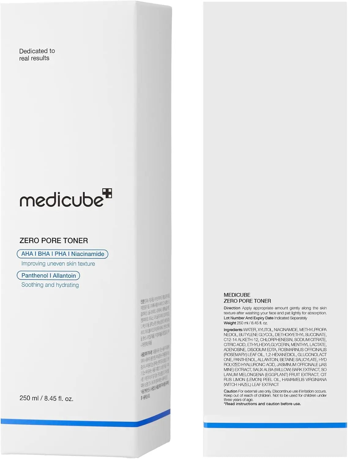 medicube Zero Pore Toner  Exfoliating  Hydrating Blue Bottle Water Toner with AHA   Korean Skin Care