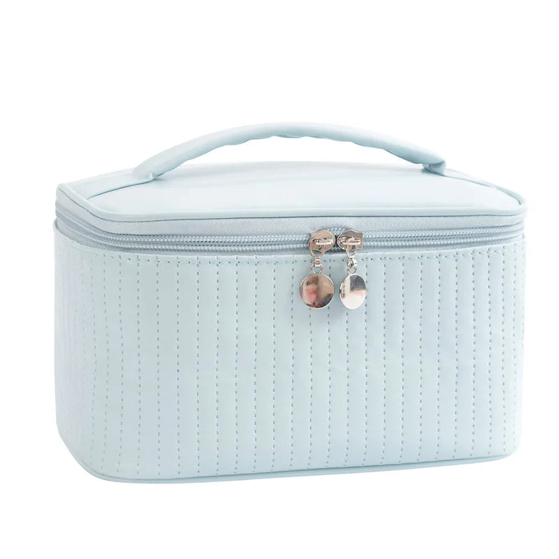 High Grade Large Capacity Makeup Bag PU Material Zipper Closure Multi Color Design Lightweight Daily Skincare Storage Bag