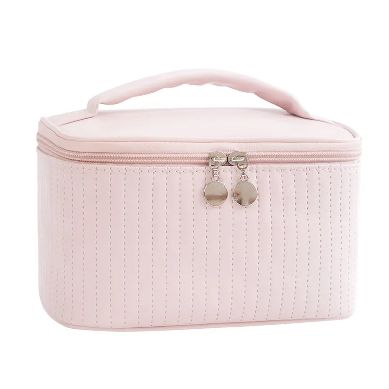 High Grade Large Capacity Makeup Bag PU Material Zipper Closure Multi Color Design Lightweight Daily Skincare Storage Bag
