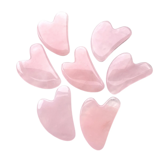 Traditional Chinese Gua Sha Natural Rose Quartz Gua Sha Stone - Heart-Shaped Facial Lifting Massage Tool for Skincare