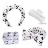 Best Selling Soft Coral Fleece 5-in-1 Skincare Tool Set Non-slip Headband Water-absorbent Wrist Cuffs & Claw Clip for Face Wash