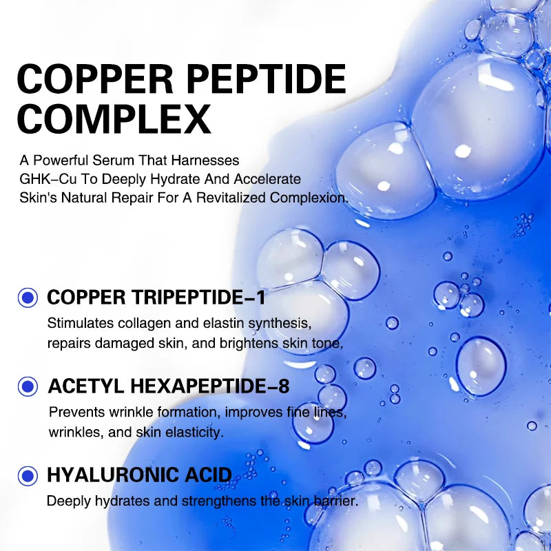 GHK-CU Blue Copper Peptide Serum Concentrate Ampoule Anti-Wrinkle Firming Moisturizing Elasticity Acne Treatment Skincare Y
