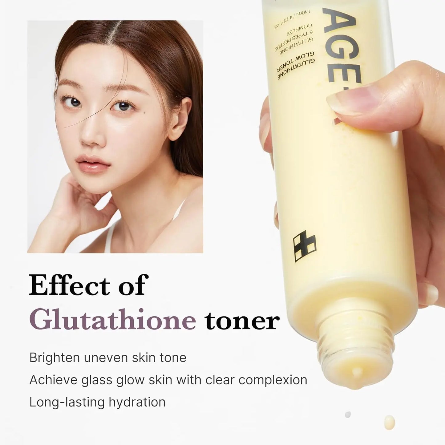 medicube Age-R Glutathione Glow Milky Toner Low-Irritation Double  for Glass Glow Even Skin Tone, Radiance Korean Skincare