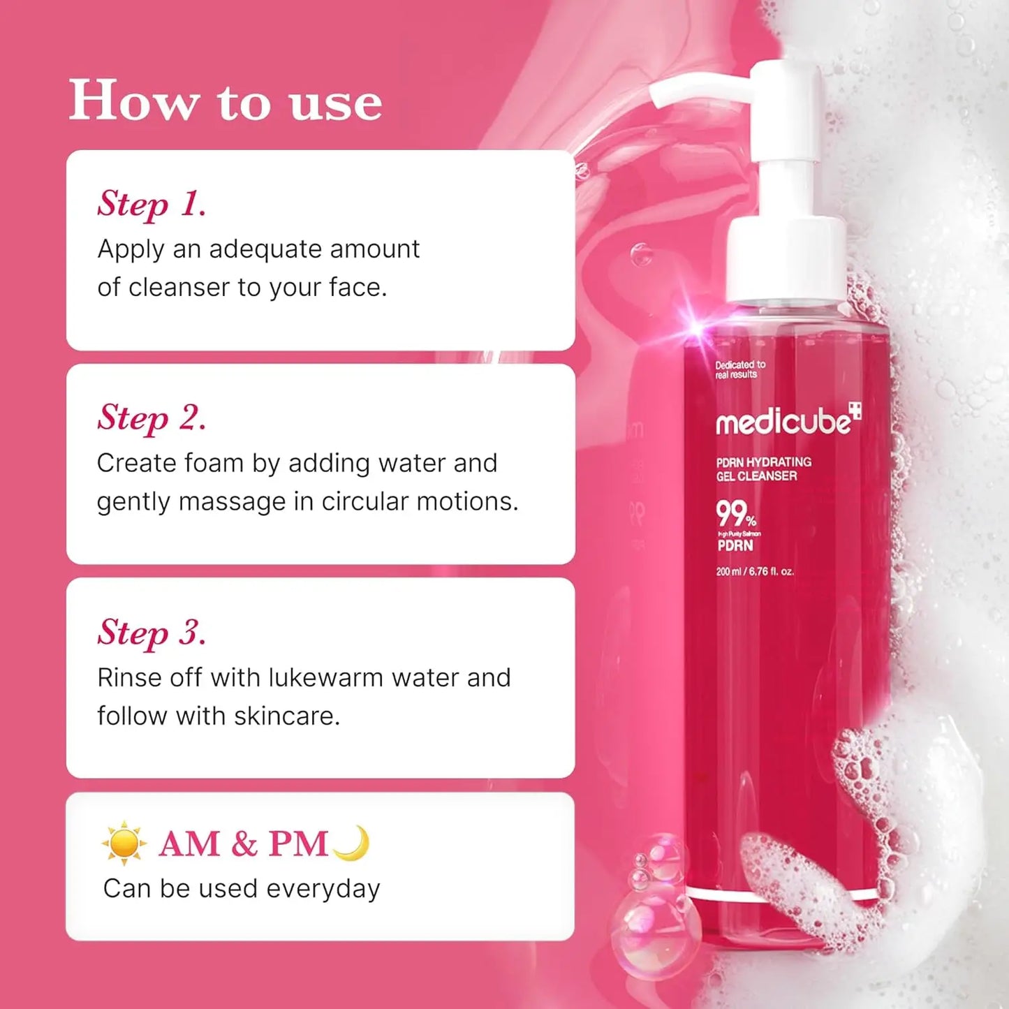 medicube  Jelly to Foam Cleanser Low pH Hydrating Daily Face Wash for All Skin Types With  Radiant Korean Skincare