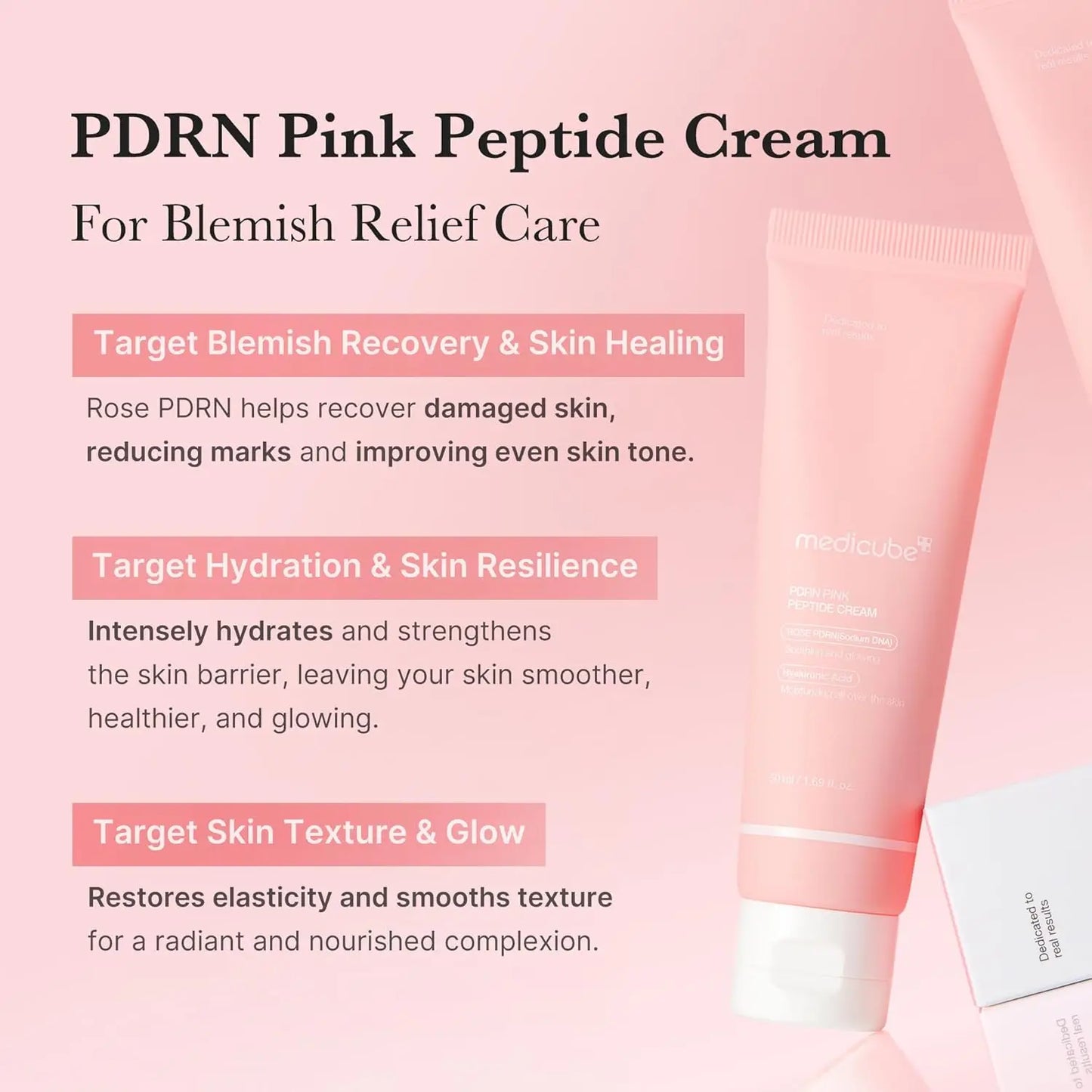 medicube PD RN Pink Moisturizing Cream Blemish Recovery Relief Hydrating Care Restores Skin Care for Even Skin Tone & Pore Care