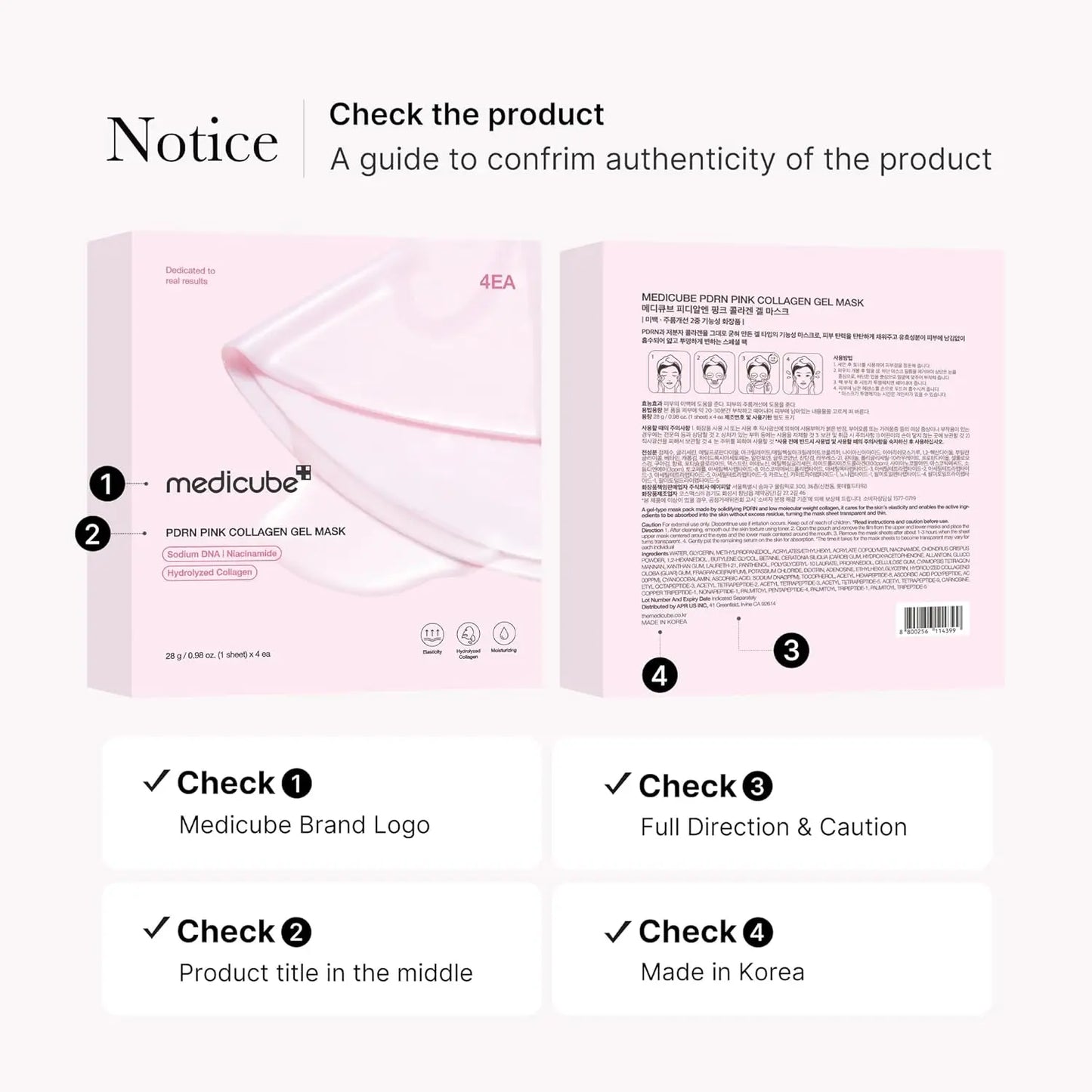 Factory Wholesale Korean Skincare Medicube Salmon DNA PDRN Pink Collagen Gel Mask Overnight Radiance Firming Mask 28g * 4units