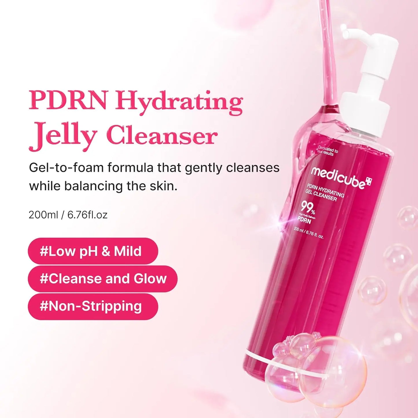 medicube  Jelly to Foam Cleanser Low pH Hydrating Daily Face Wash for All Skin Types With  Radiant Korean Skincare