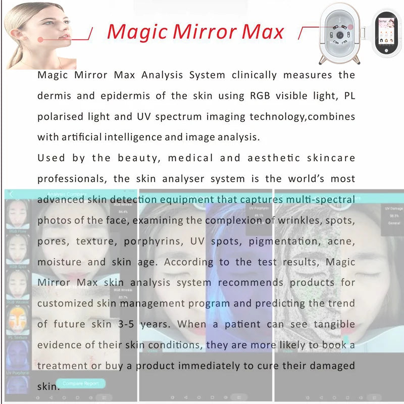 Professional AI Skin Analyzer Machine with Deep Learning Technology for Dermatology & Skincare Clinics