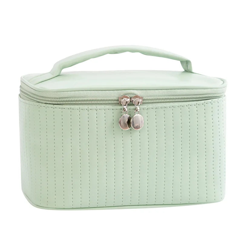 High Grade Large Capacity Makeup Bag PU Material Zipper Closure Multi Color Design Lightweight Daily Skincare Storage Bag