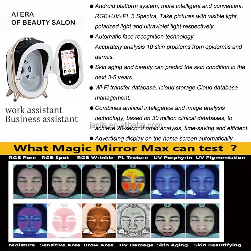 Professional AI Skin Analyzer Machine with Deep Learning Technology for Dermatology & Skincare Clinics
