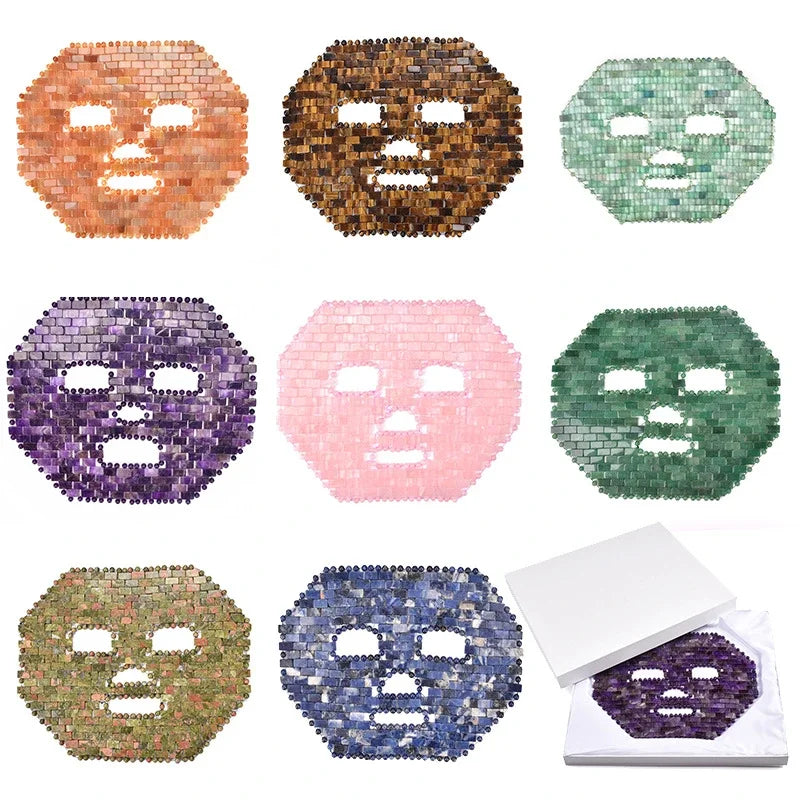 Skincare Beauty Facial Massage Tools Natural Stone Amethyst Jade Face Mask for Anti Aging