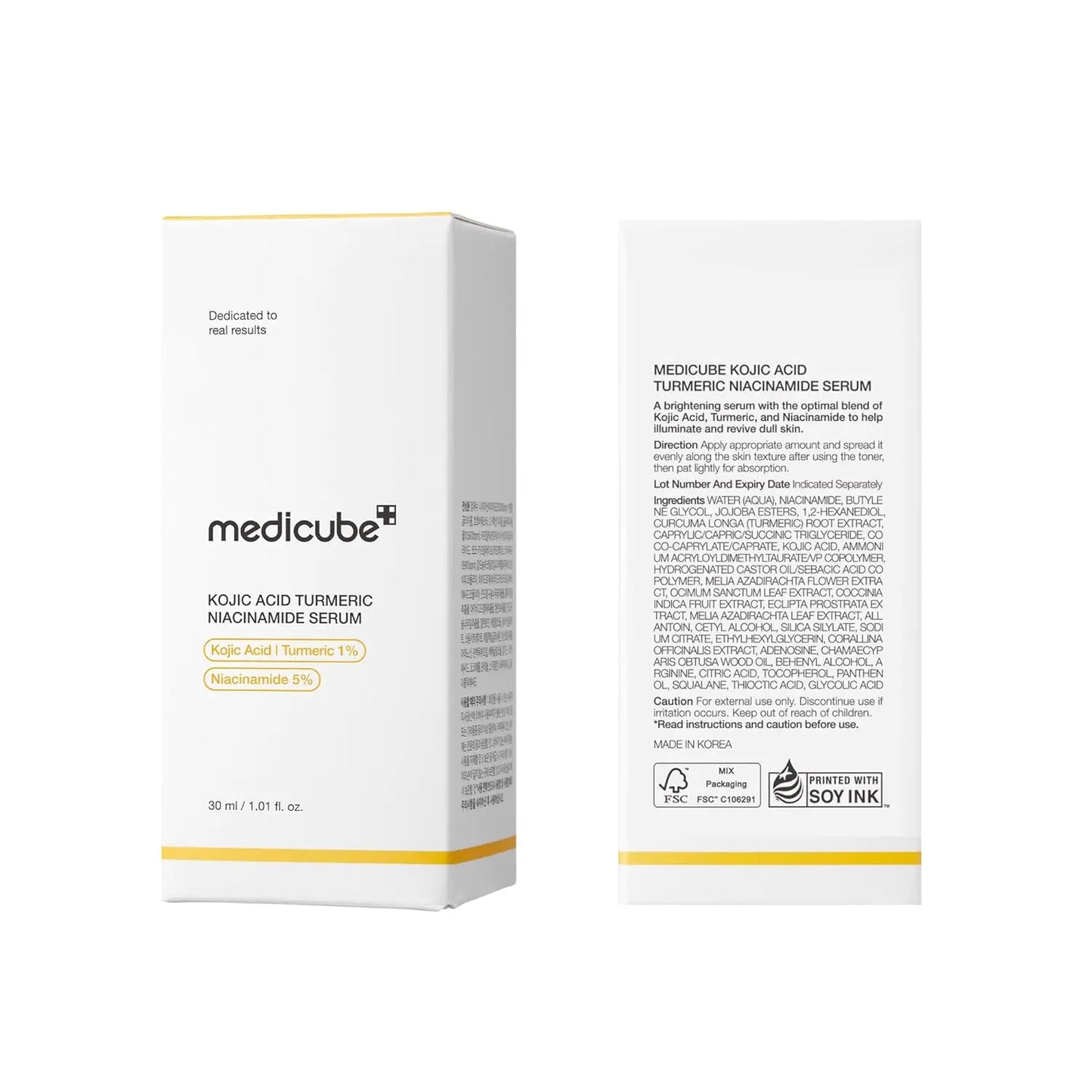medicube Kojic Acid Turmeric Clarifying & Balancing Capsule Serum for Troubled Skin | Soothing & Brightening Facial Serum
