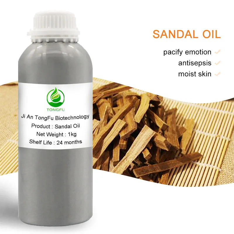 Wholesale Bulk Price 100% Natural Organic Indian Sandalwood Essential Oil Fresh Odor Perfume Oil for Body Skincare OEM MSDS