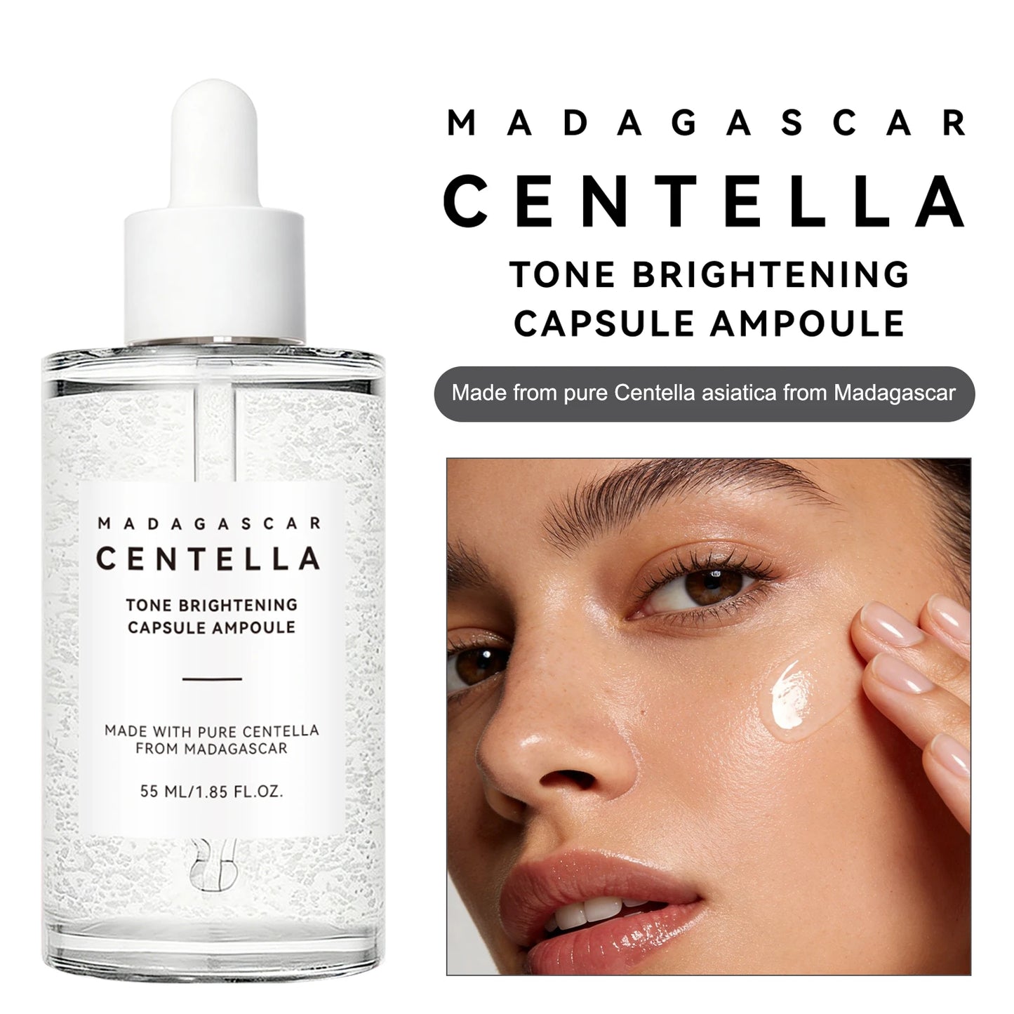 Skin Tone Perfector Brightening Ampoule 55ml - Centella & Niacinamide Serum Hydrates, Soothes & Enhances Radiance.
