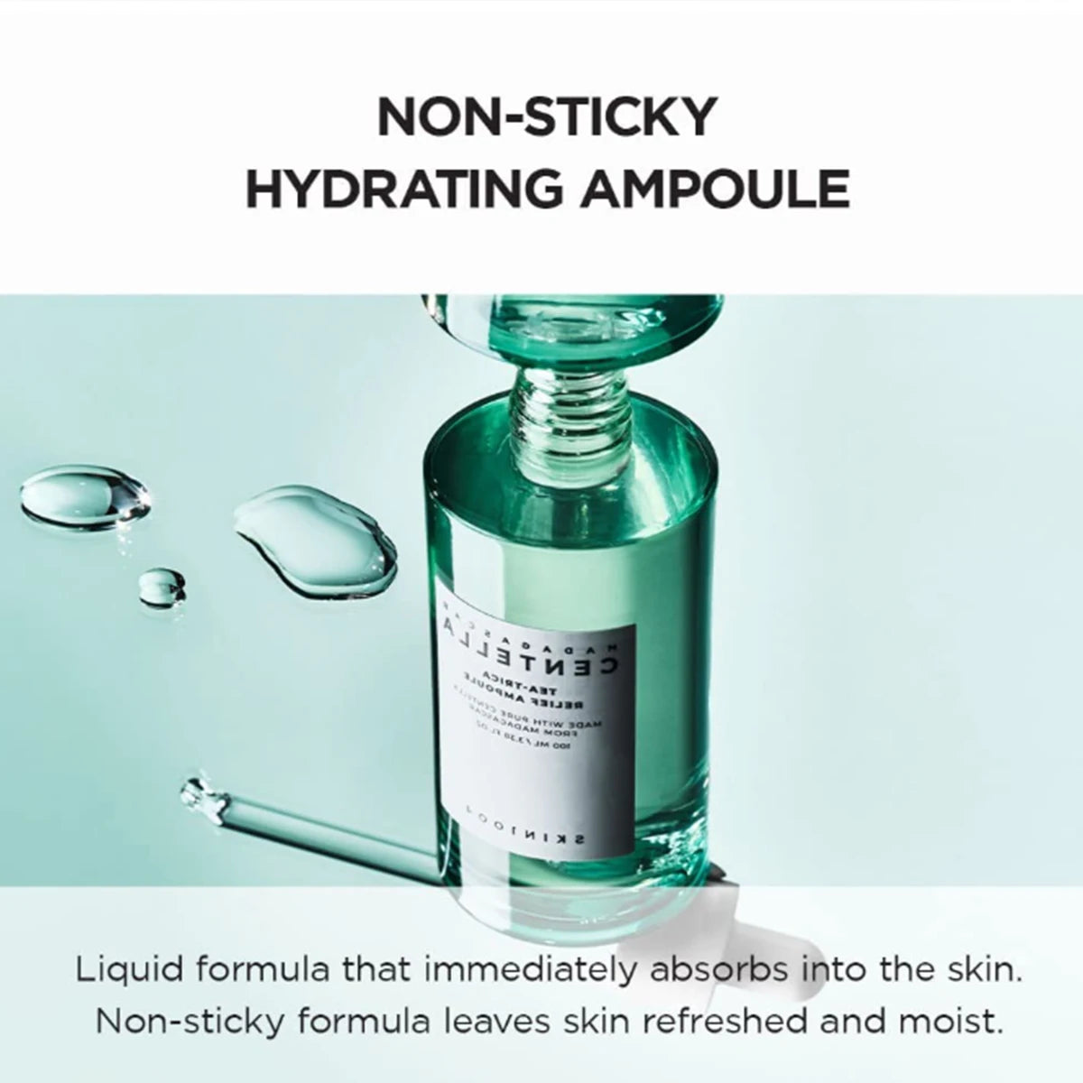 SKIN1004 Tea-Trica Relief Ampoule 100ml,Non-Sticky&Refreshing,Sebum Balancing,Soothes Redness&Blemishes,K-Beauty,Korean Makeup