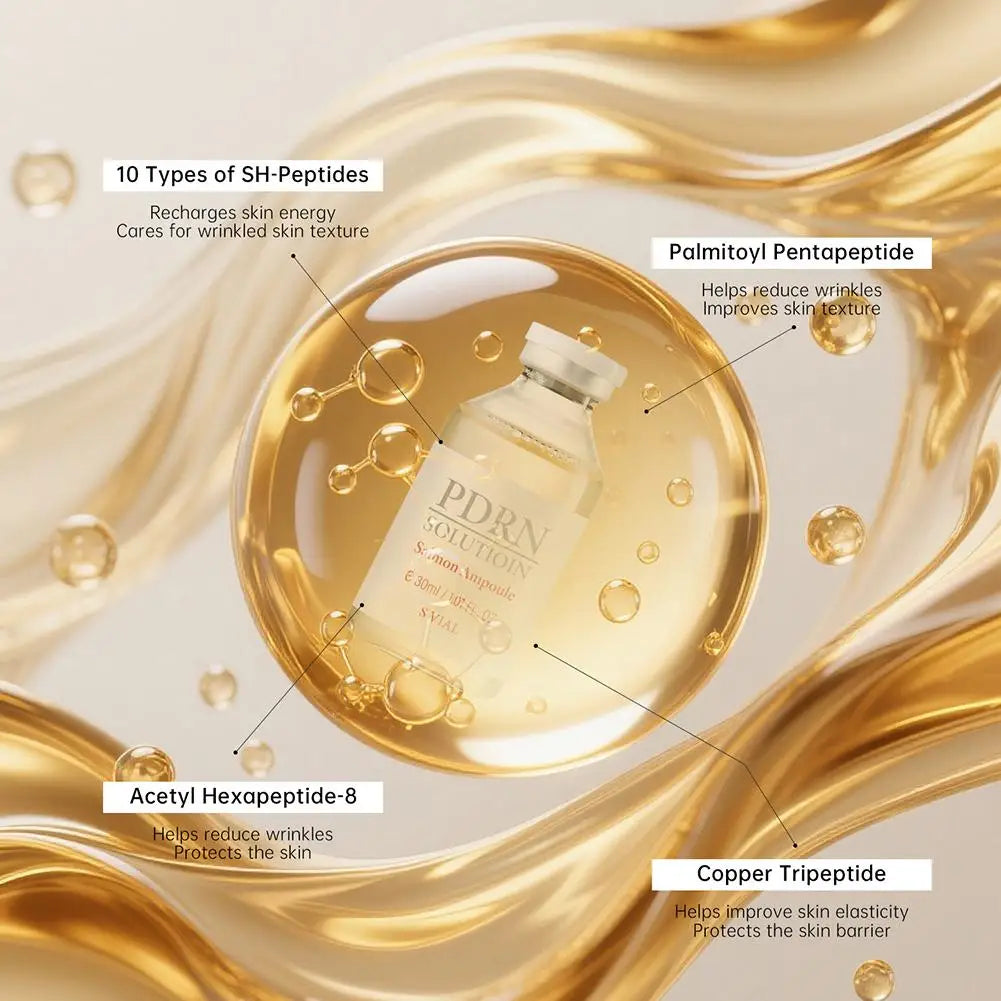 Facial Essence Salmon Ampoule Serum Firming Cream Anti-Wrinkle Fade Lines Repair Skin Barrier Deep Renew Strengthen Skin