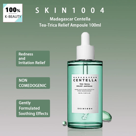 SKIN1004 Tea-Trica Relief Ampoule 100ml,Non-Sticky&Refreshing,Sebum Balancing,Soothes Redness&Blemishes,K-Beauty,Korean Makeup