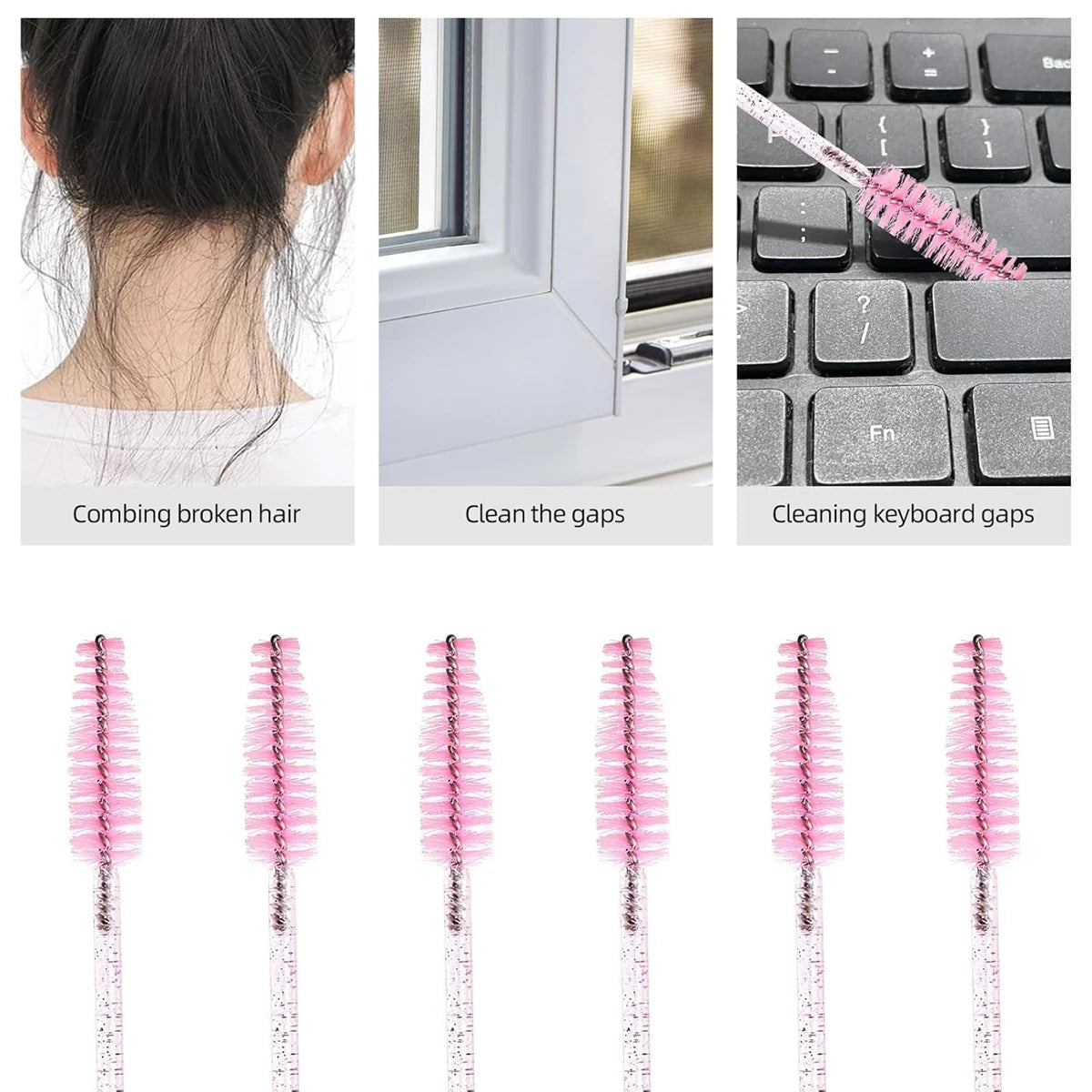 100 pcs Disposable Eyelash Mascara Brushes, Wands Applicator Eyebrow Brush Makeup Kit, Eyebrow Castor Oil Brush Makeup Tool
