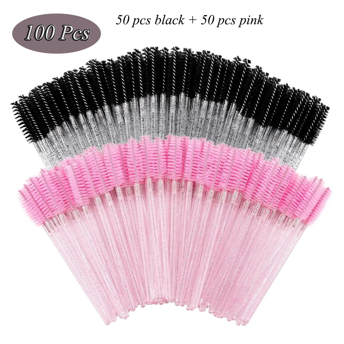 100 pcs Disposable Eyelash Mascara Brushes, Wands Applicator Eyebrow Brush Makeup Kit, Eyebrow Castor Oil Brush Makeup Tool