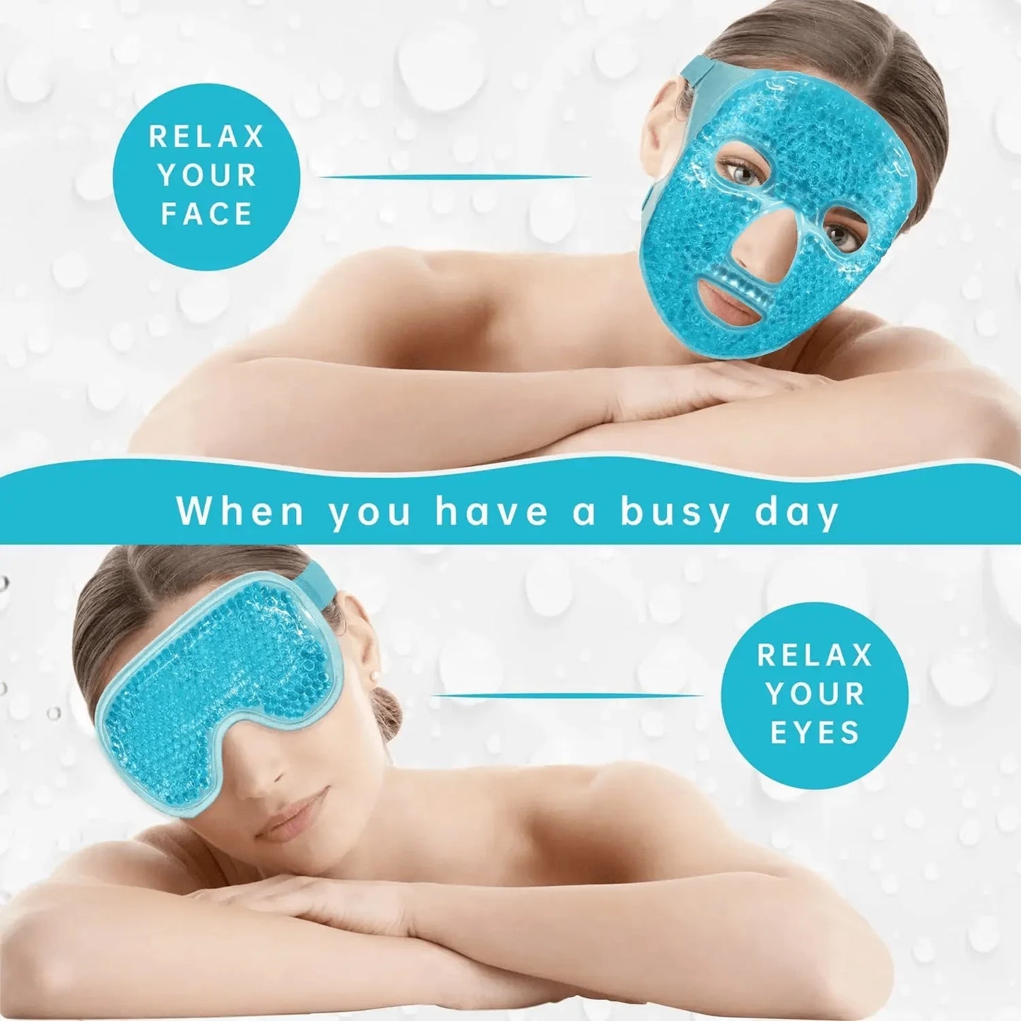 Gel Cooling Ice Face Eye Mask Facial Mask Hot Cold