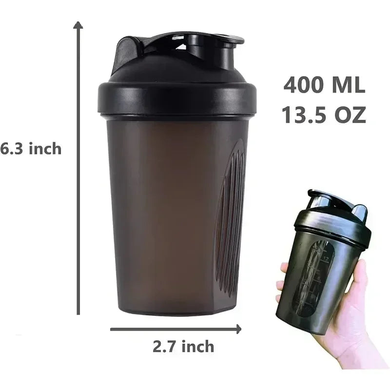 400ml Portable Plastic Drink Cup Shaker Bottles Sport Water Cups Whey Protein Powder Mixer Bottle Fitness Gym Shaker Outdoor